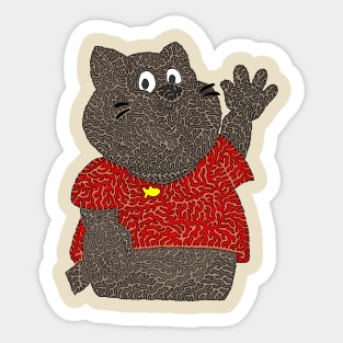 Cute Cat in A T-shirt Sticker